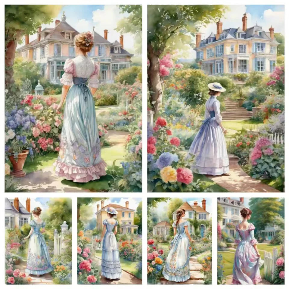 Diamond Embroidery Girl 5D DIY Diamond Painting Garden Portrait Cross Stitch Flower New Year Gift Home Décor