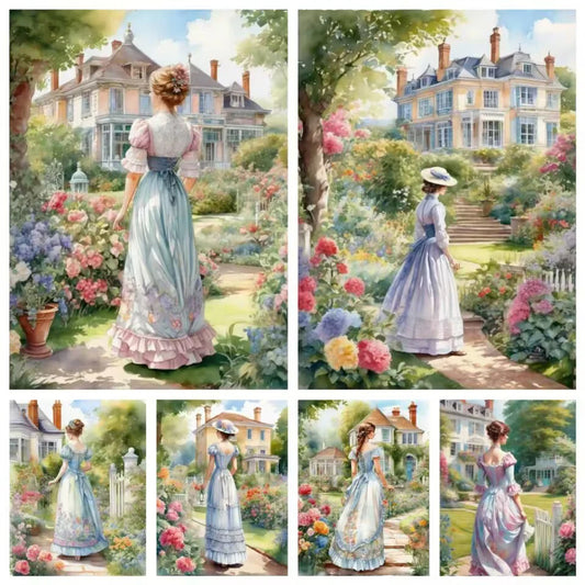 Diamond Embroidery Girl 5D DIY Diamond Painting Garden Portrait Cross Stitch Flower New Year Gift Home Décor
