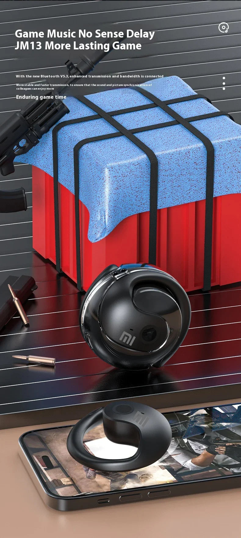 Xiaomi JM13 earphones Bluetooth abiertos OWS nal á mbricos Bluetooth 5,4 earphones HD Camel Da subwoofer sports earphones