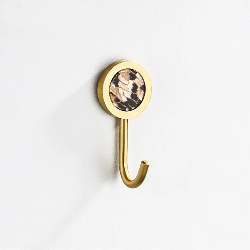 Gold Robe Hook Space Aluminum Wall Mounted Adhesive Hat Key Hooks Coat Towel Holder Home Decor For Kitchen Bathroom Hardware
