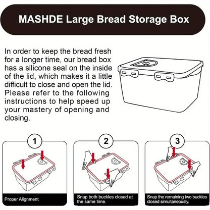 1Pcs Bread Box 3 Size Rectangular Bread Storage Boxes with Time Recording Clear Loaf Bread Container Airtight Bread Keeper Box