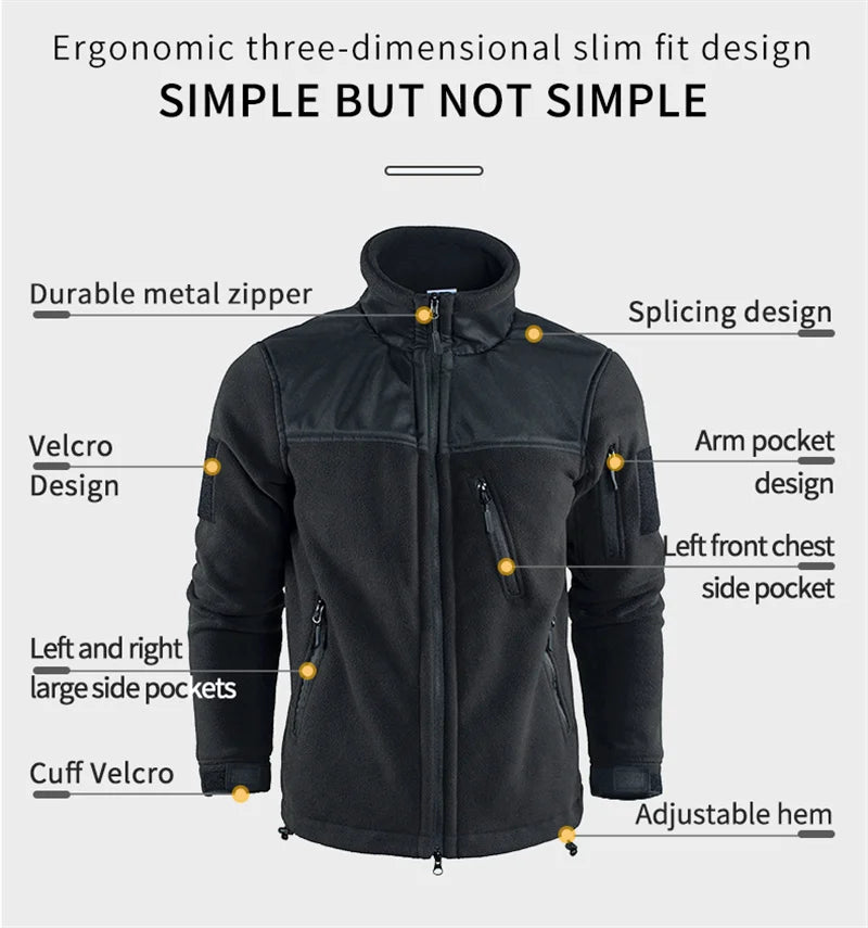 Winter Tactical Fleece Jacket Military Army Jacket Thermal Warm Camouflage Work Coats Mens Clothes Husband  Field Jacket Outwear