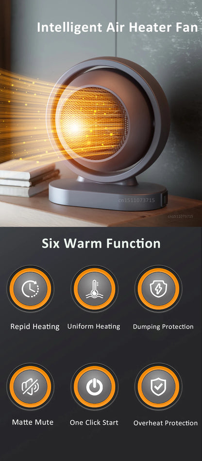 Hot Air Blower Electric Heater Heating Fans Mini PTC Fan Heater Bathroom Fan Heaters Portable Smart Fan Heater for Bathroom Home