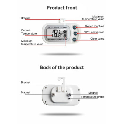 Hanging Household Mini Digital Electronic Fridge Frost Freezer Room LCD Refrigerator Thermometer Meter With Hook -20°C~50°C