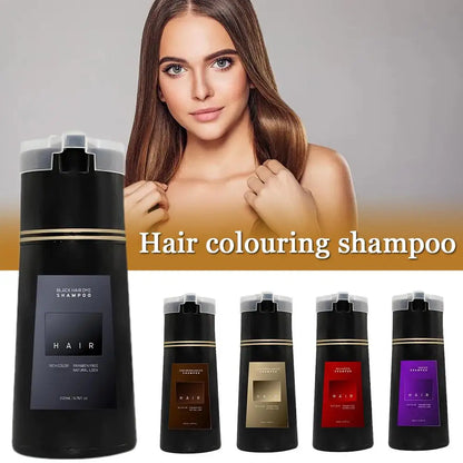 200ML Hair Coloring Shampoo Dye Shampoo For Covering Gray White Shampoo Black Brown Purple Hair Colouring Shampoo Hair Care