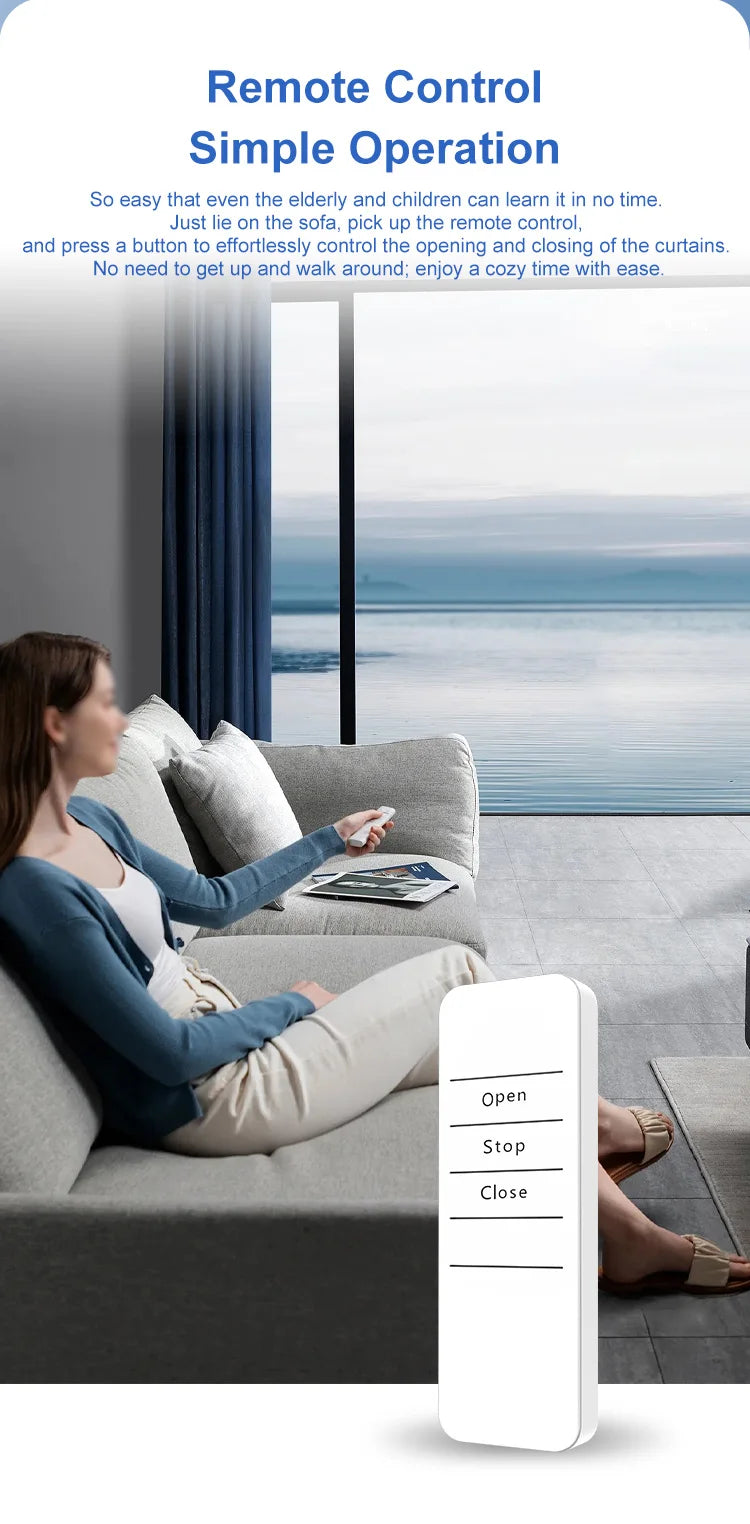 Smart For Home Curtain Opener Electronic Roman Rod/T-track/U-rail Curtain Motor Robot Remote Button Control Curtain Switch Robot