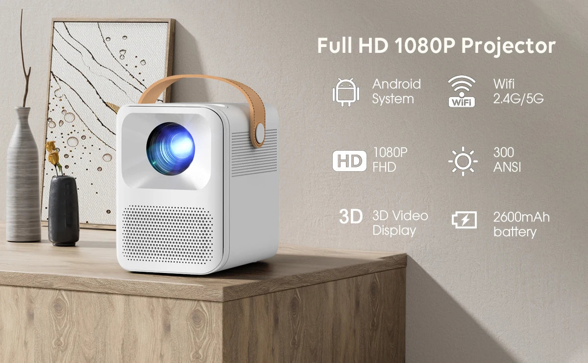 Bluetooth Support Mobile Phone Home Theater Projector Bluetooth Mini 4k Android 9 Projector