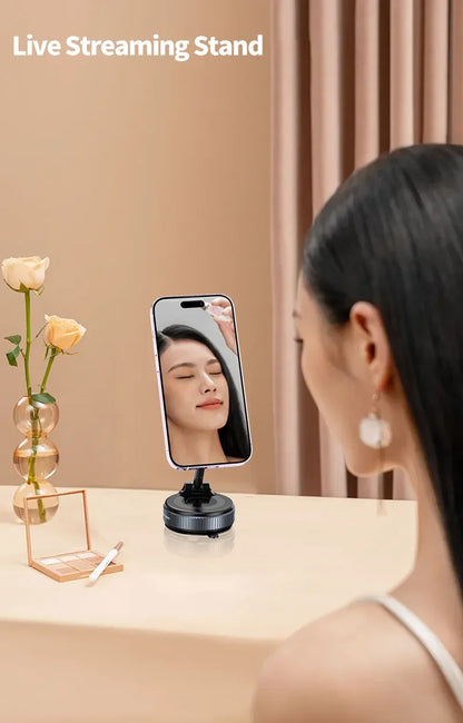 Magnetic Car Phone Holder Foldable Design 360° Adjustable Vacuum Mount for Car/Desk/Bathroom/Universal Use