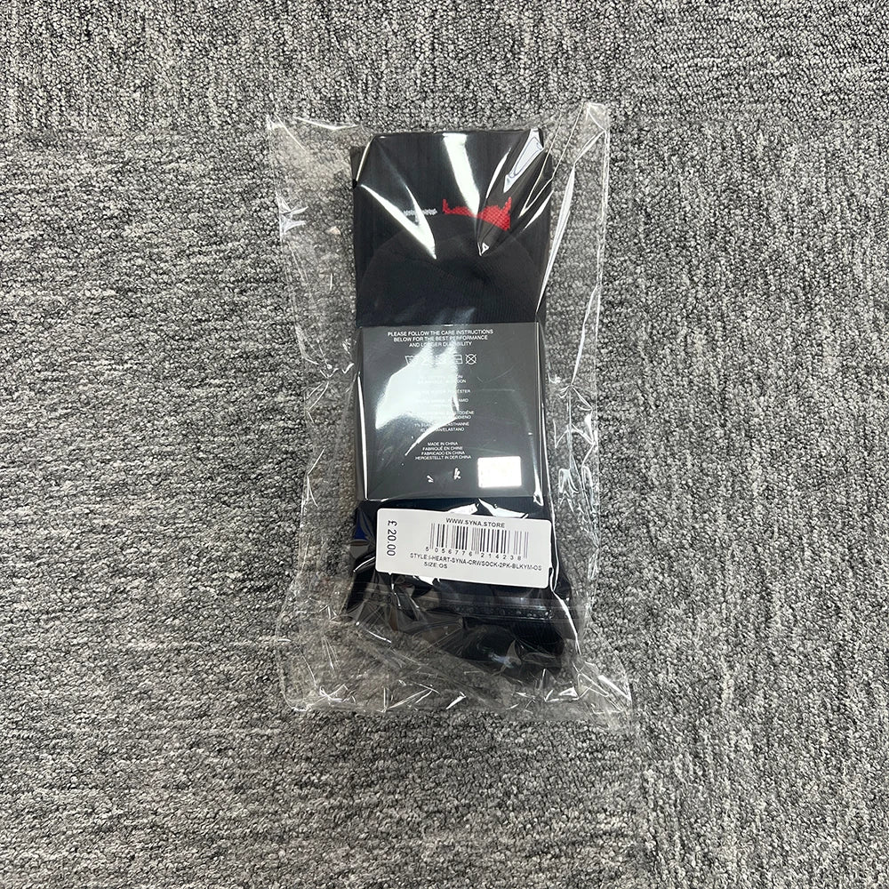 Sport Socks | Black Cotton with Heart Jacquard | Moisture-Wicking Stretch for Gym & Running | Athletic Performance