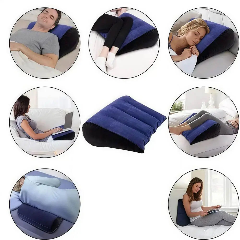 Wedge Pillow Knee Cushion Foot Pillow Elevation Leg Pillows Inflatable Back Pillow Soft Support Cushion Backrest For Travel