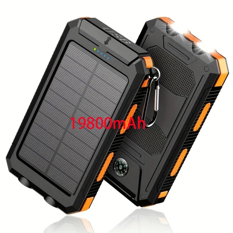 20000mAh Portable Solar Power Bank, Portable Solar Mobile Phone Charger, Camping External Battery Charger for Mobile Phones