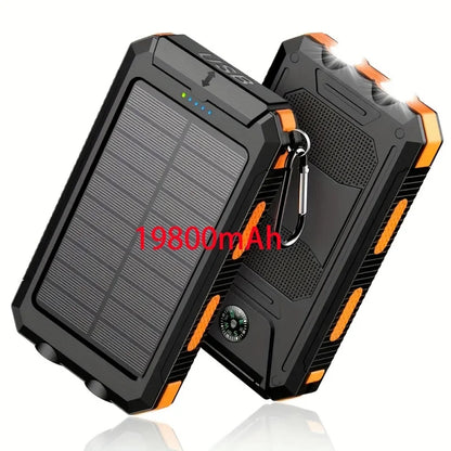 20000mAh Portable Solar Power Bank, Portable Solar Mobile Phone Charger, Camping External Battery Charger for Mobile Phones