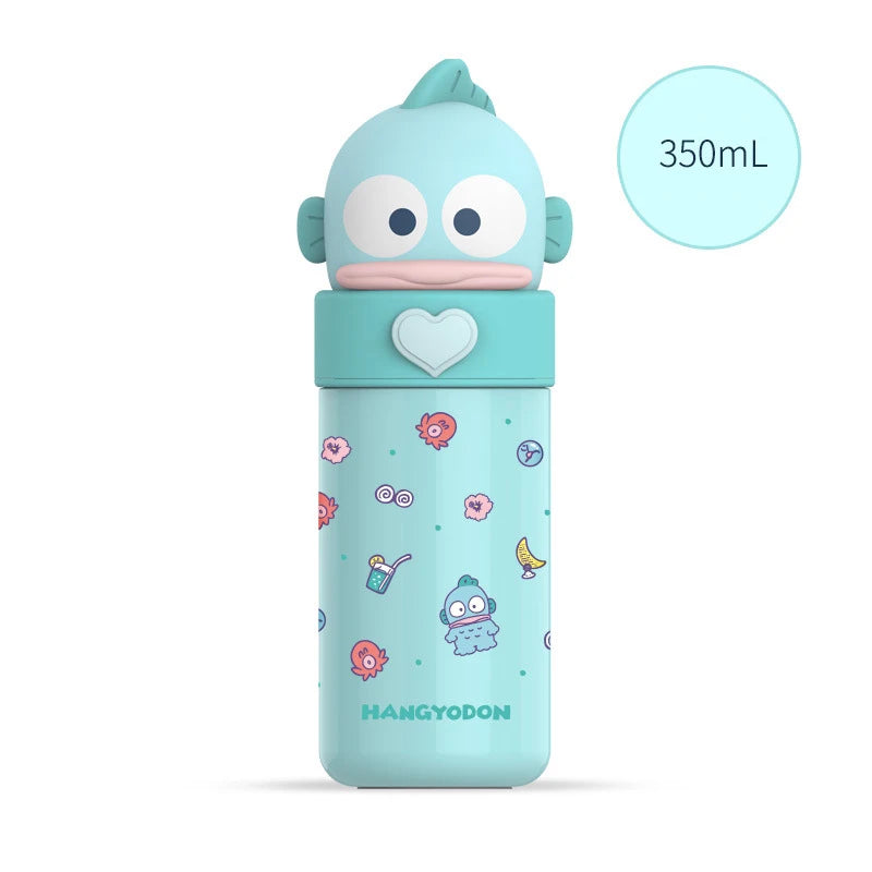 Sanrio Hello Kitty 350ml Stainless Steel Thermos Kawaii Kuromi Cinnamoroll Melody Kids Vacuum Flask Water Bottle Tumbler