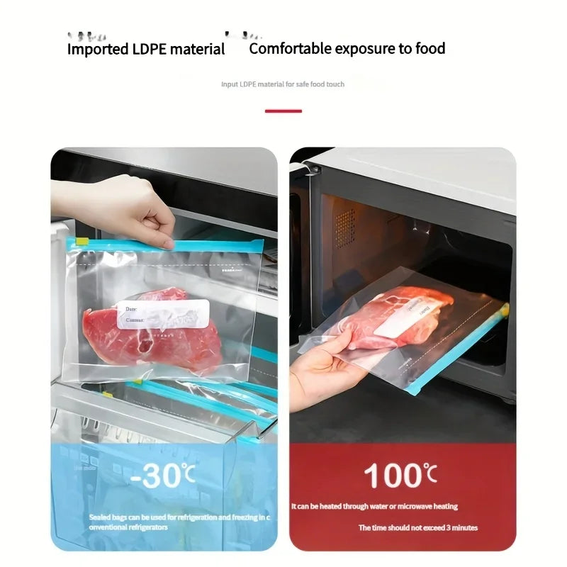 15pcs Reusable Food Storage Bags with Slide Lock Seal - for Fruits, Vegetables, Grains & Meal Prep -Freshness & Space Saving