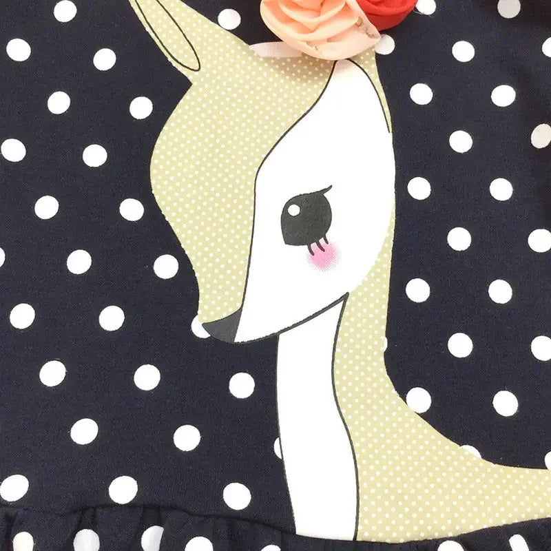 Baby Girls T-Shirt 1-6 Years Long Sleeve Cotton Cartoon Deer Printing Tops Toddler Girl Children T Shirts KF706