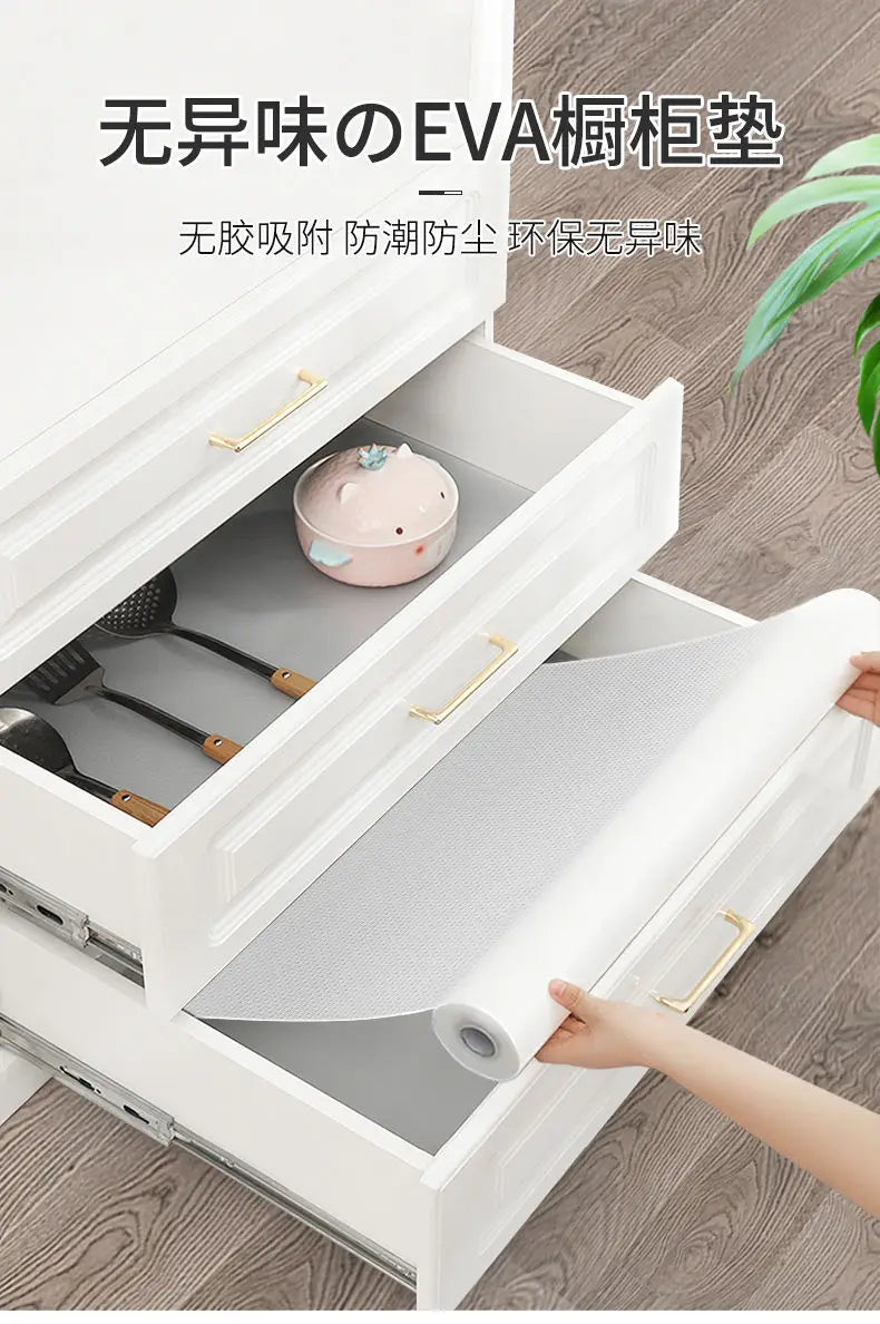 Reusable Anti-slip Mat Drawer Shelf Liner Cabinets Mat Kitchen Organizer Pad on the Table Refrigerator Dishes Protective Drawers