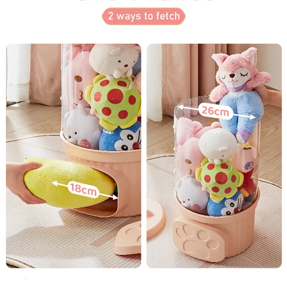 77m Doll Storage Bucket Transparent Moistureproof Storage Tube for Children's Plush Toys Organizer Home Organization Storage