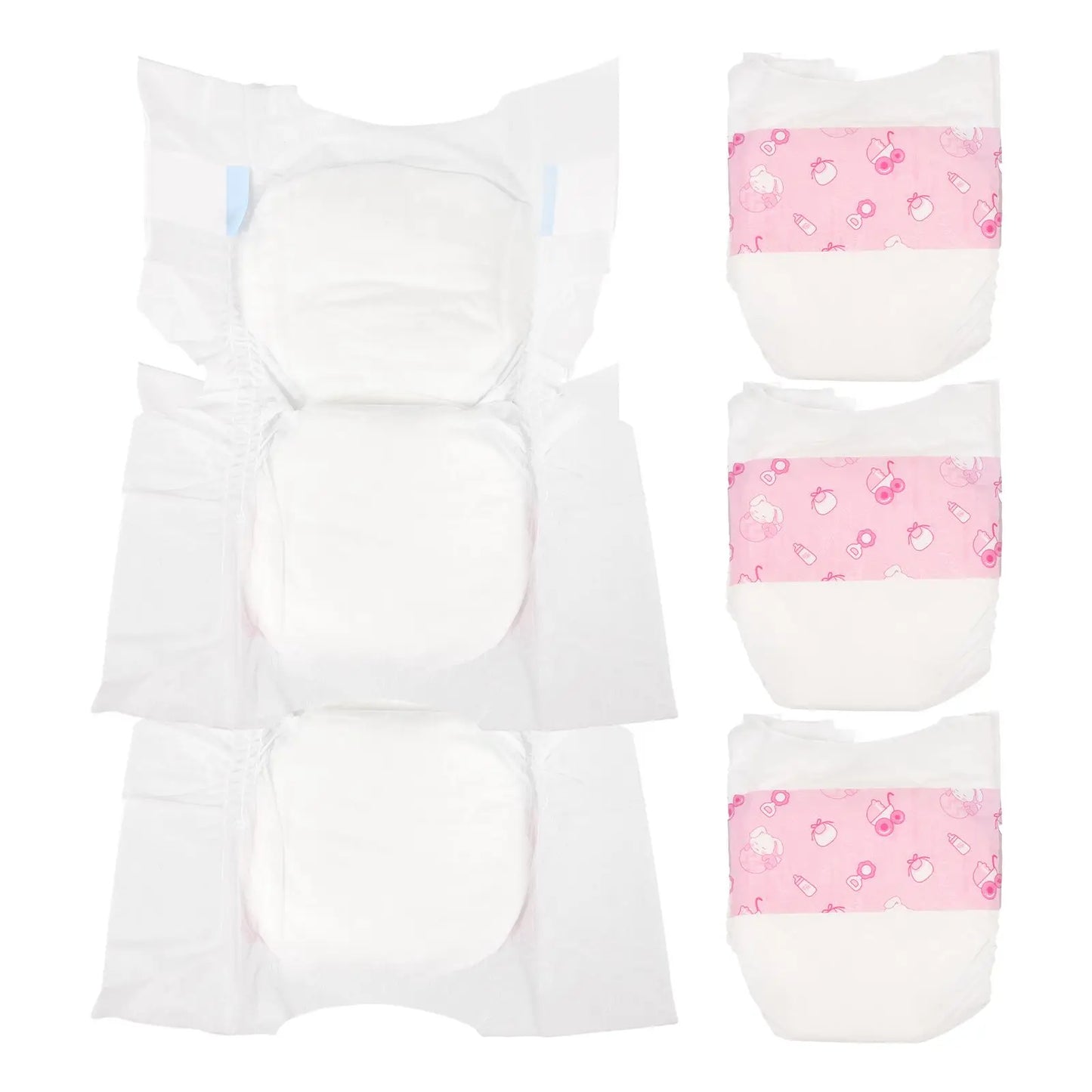 5pcs 18x12cm Reusable Diapers For Baby Dolls Kids Pretend Play Toy Baby Diapers Supplies Suitable For 30cm Dolls