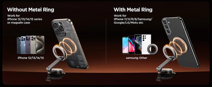 JOYROOM All-Metal Fordable Magnetic Phone Holder for Car 360° Rotation Strong Magnets Phone Mount Stand for Car Dash for iPhone