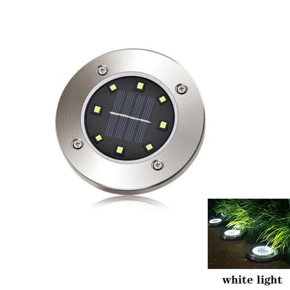 8/20LED Solar Power Disk Light Outdoor Garden Solar Underground Light Deck Light Spotlight Buried Solar Led Lamp Garden Decor
