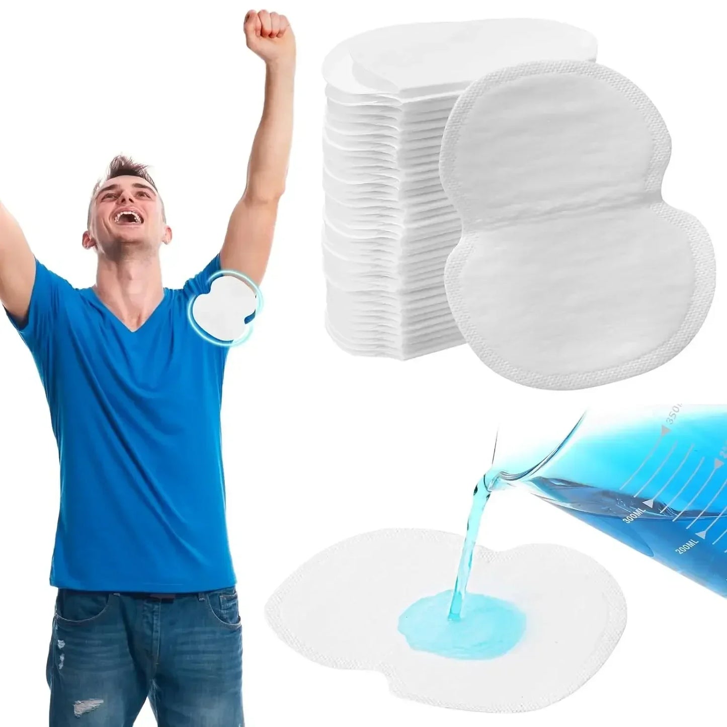 10/500Pcs Disposable Underarm Armpit Sweat Pads Sweat-absorbing Patch Summer Deodorants Non-woven Pads Breathable Ultra-thin