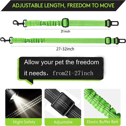 Pet Cat Dog Car Seat Belt Adjustable Safety Travel Clip Reflective Elastic Traction Rope French Bulldog Dog Accessories Supplies