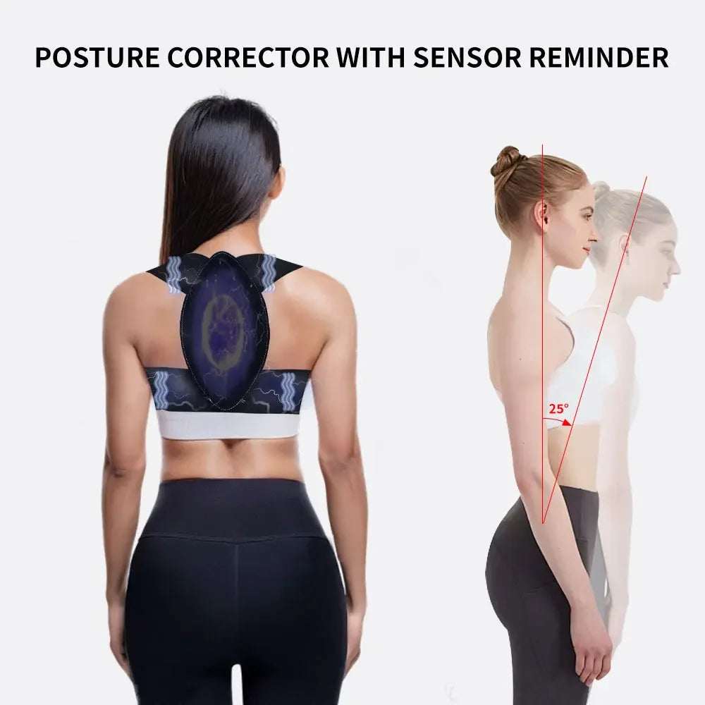 EMS Perfect Posture Belt Corrector Back Massage With Muscle Stimulator For Adult and Kids Improve Lumbar Support Posture