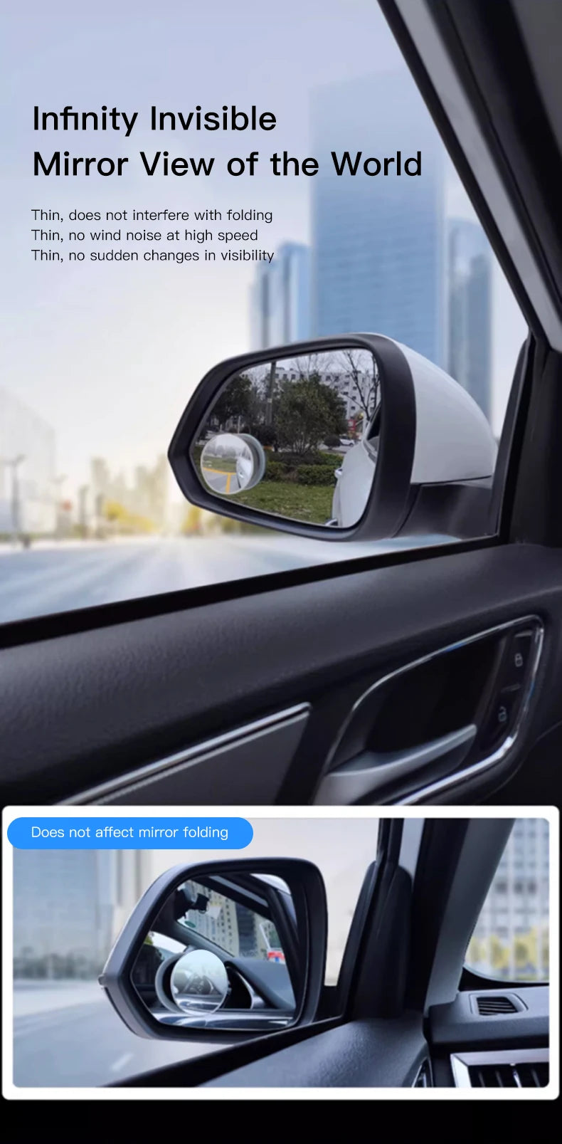 Car Rearview Mirror 360° Small Round Mirror Auto Accessories