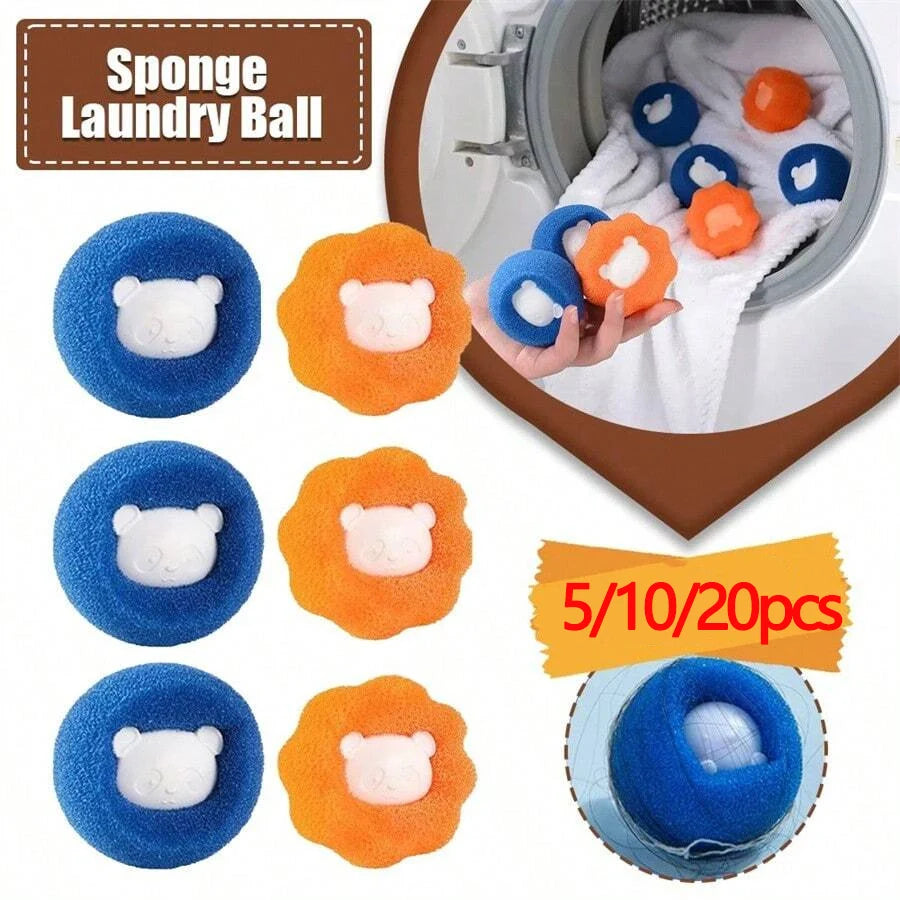 5/10/20pcs Sponge Laundry Ball Lint Remover for Clothing Washing Machine Cleaning Ball Cat Hair Remover Clothes Cleaning Roller