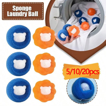 5/10/20pcs Sponge Laundry Ball Lint Remover for Clothing Washing Machine Cleaning Ball Cat Hair Remover Clothes Cleaning Roller