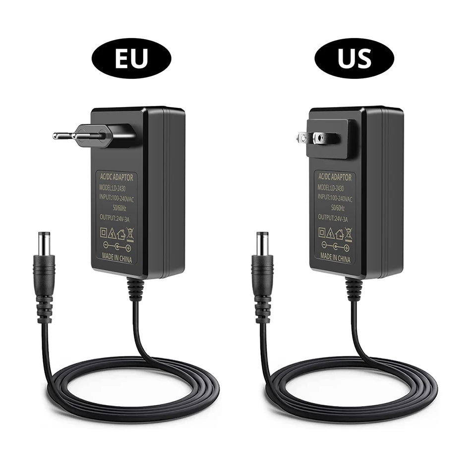 DC 24V 2A 3A Power Supply With EU US Plug Lighting Transformer Power Adapter for LED Strip Neon Light / Security Camera / Router