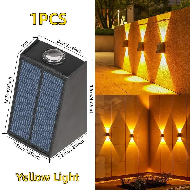 LED Solar Lights Outdoor Solar Powered Wall Lamp Waterproof Outdoor Garden Decorations Sunlight for Street Balcony Villa Lamp