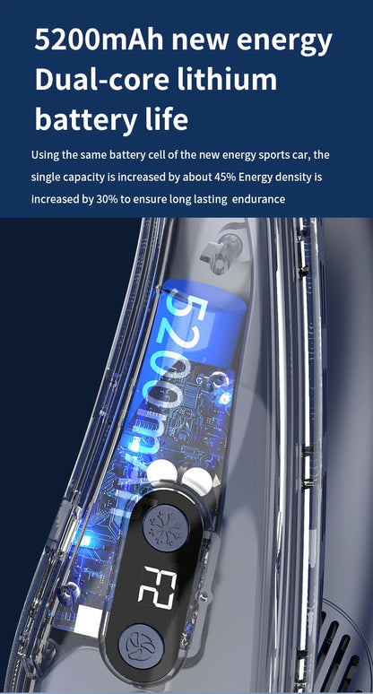 New Wearable Neck Fan Hanging Neck Fan Rechargeable Semiconductor Cooling Bladeless Fan Outdoor Personal Fan Wearable Cooler