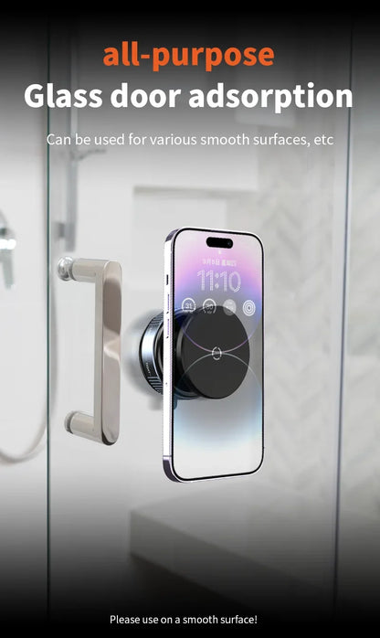 Magnetic Car Mount Mobile Phone Holder Vacuum Adsorption 360° Rotation Super Strong Suction Bracket for Iphone12-16 Smartphone