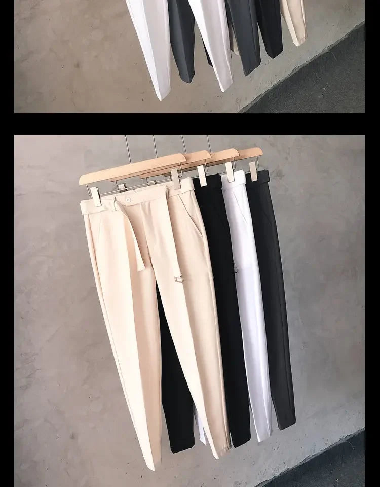 Draped Office Trousers For Men Fluid White Man Suits Pants Work Summer 2024 Chinese Homme Clothing Premium Stylish Formal