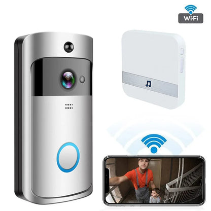 Video Doorbell Camera HD WiFi Doorbell Wireless Operated Motion Detector Audio & Speaker Night Vision for iOS&Android