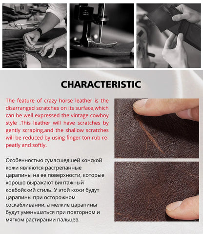 Cowhide Leather Men's Wallet RFID Blocking Protect Cardholder Automatic Card Case for Women with Apple AirTag Holder