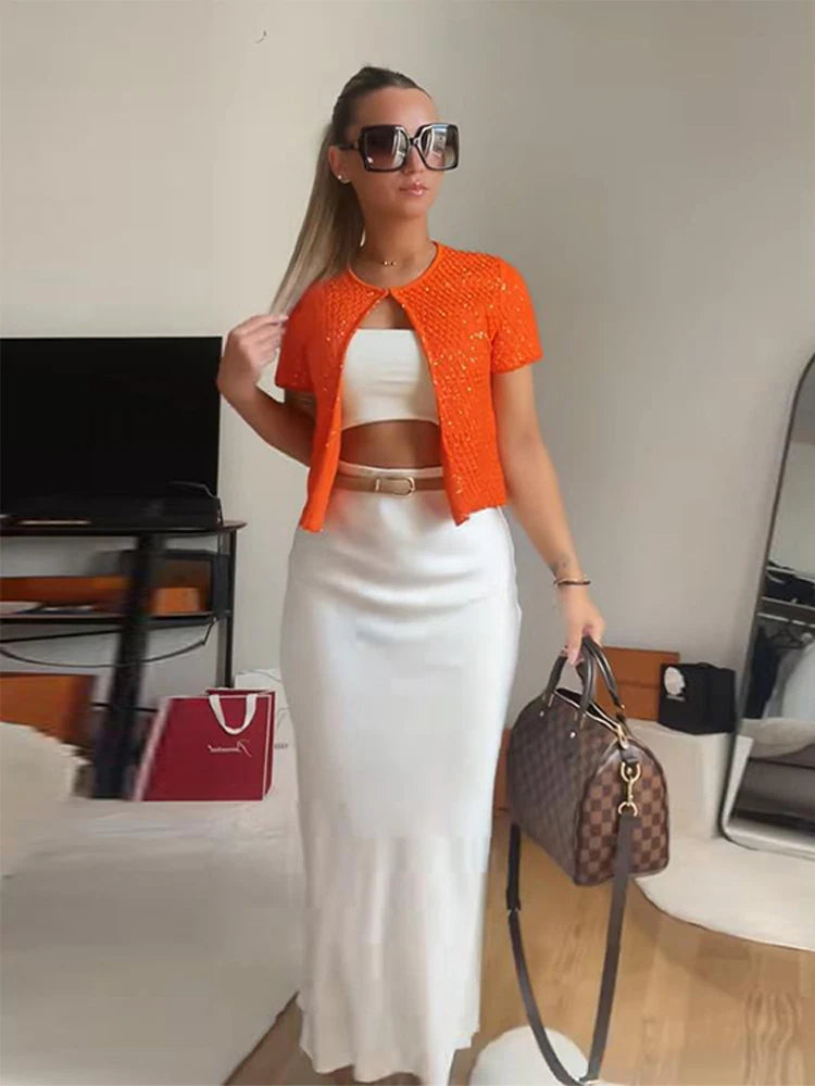 Elegant Unique Button Women's Cardigan Casual O-neck Knitted Single Breasted Sleeveless Blouse Female Summer Lady Office Wears