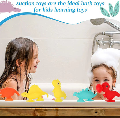 Baby Bath Toys Bathroom Suction Cup Set Soft Animal Dinosaur Building Blocks Children Funny Toy Parent-child Interactive Game