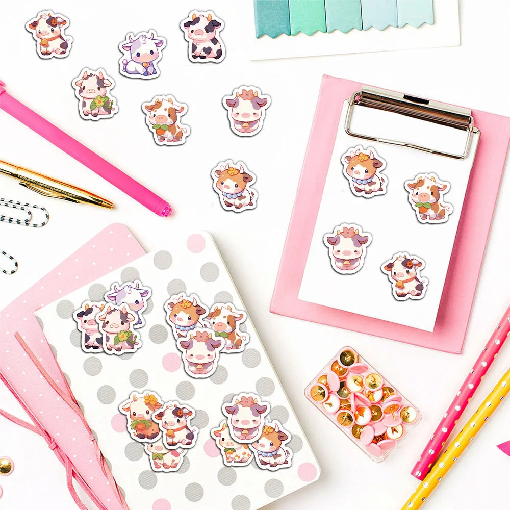 500PCS Creative Cow Roll Stickers Decorative Stickers Laptop Phone Cases Waterproof Stickers