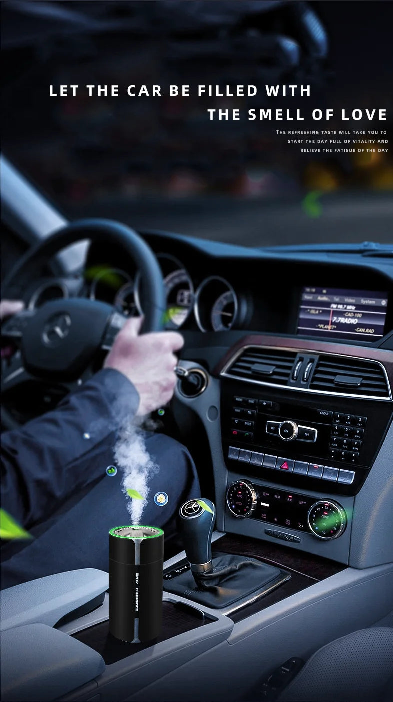 Car Mounted Intelligent Spray Perfume Colorful Ambient Light Aromatherapy Machine Odor Removal High-End Car Interior Accessories