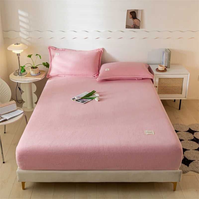 Velvet Thermal Mattress Cover, Plush Fabric Sheets For Winter, Bed Cover, Bed Sheets Set For Single Double King Queen Bed120x200