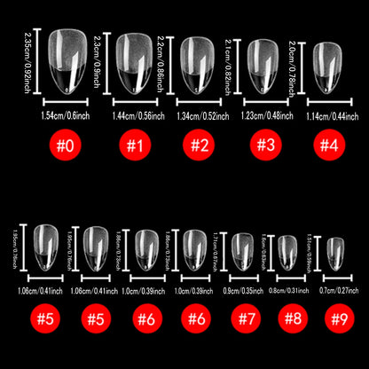 240PCS Short Almond Nail Tips Soft Gel Pre-Shaped Acrylic Nail Tips Half Matte Full Cover Nail Tips Clear Gelly Press on Nail