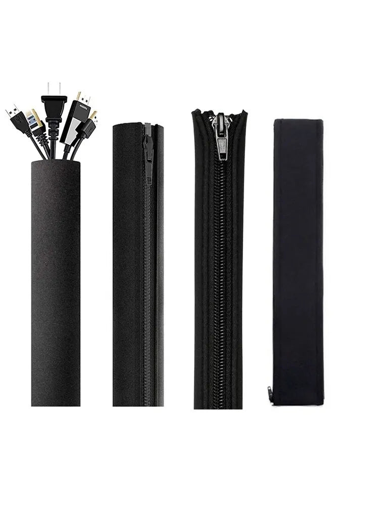 3-1PCS Zipper Cable Sleeve Reusable Cord Organizer Cable Management Protector for Computer TV Wire Cord Organizers 50cm