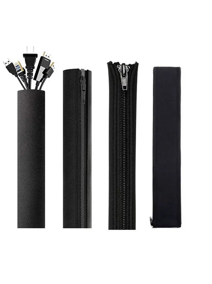 3-1PCS Zipper Cable Sleeve Reusable Cord Organizer Cable Management Protector for Computer TV Wire Cord Organizers 50cm