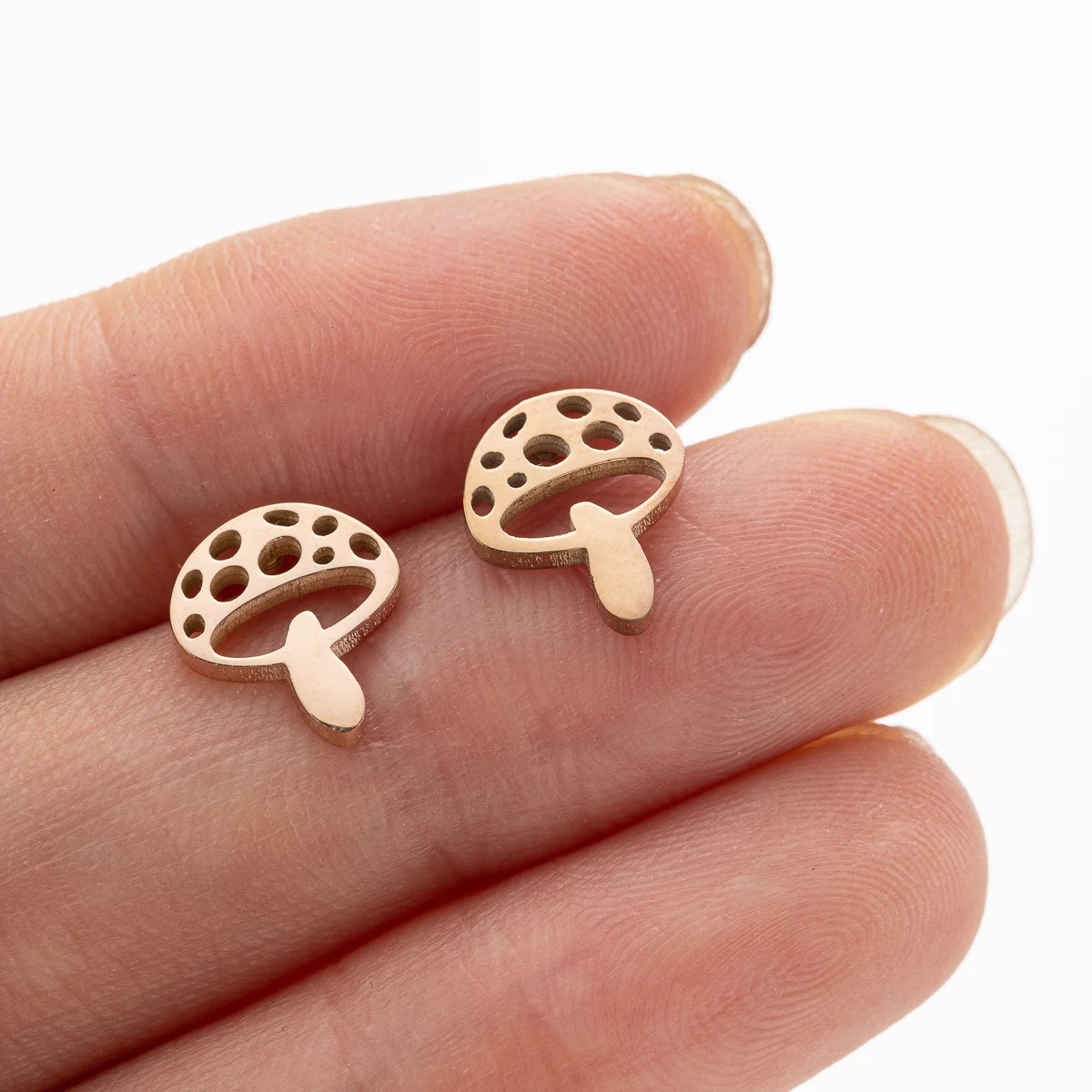 1Pair Fashion Jewelry Mushroom Earrings Cartoon Stainless Steel Ear Ring for Women Girls Teenager Gifts