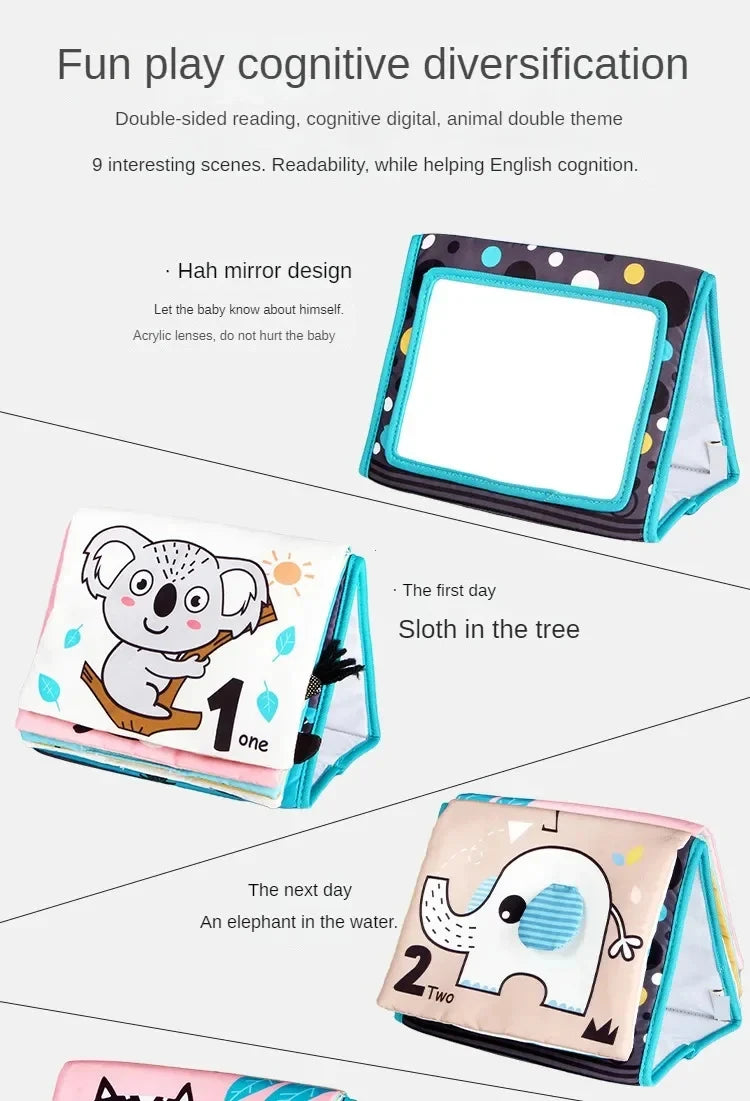 Baby Floor Mirror Sensory Toys Tummy Time for Babies Montessori Development Crawl High Contrast Activity Sensory Toy 0-6 Years