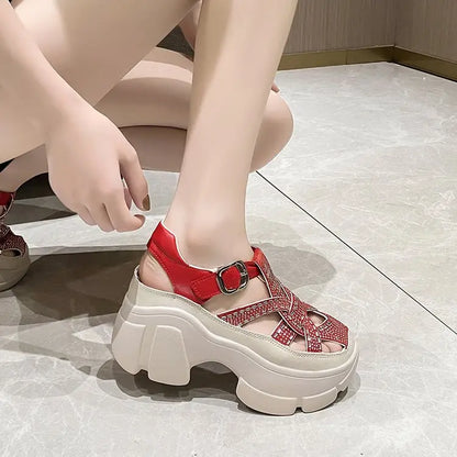 Fashion Brand High Heels Shoes Beach Slippers Chunky Sandals Designer Women Platform Shoes 2025 Summer New Pumps Women Sandals