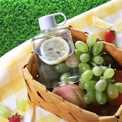 Water Botlte Flat Bpa Free Sport Clear Plastic Crystal Drinks Kettle Notebook Milk Juice Transparent Drinkware Birthday Gift