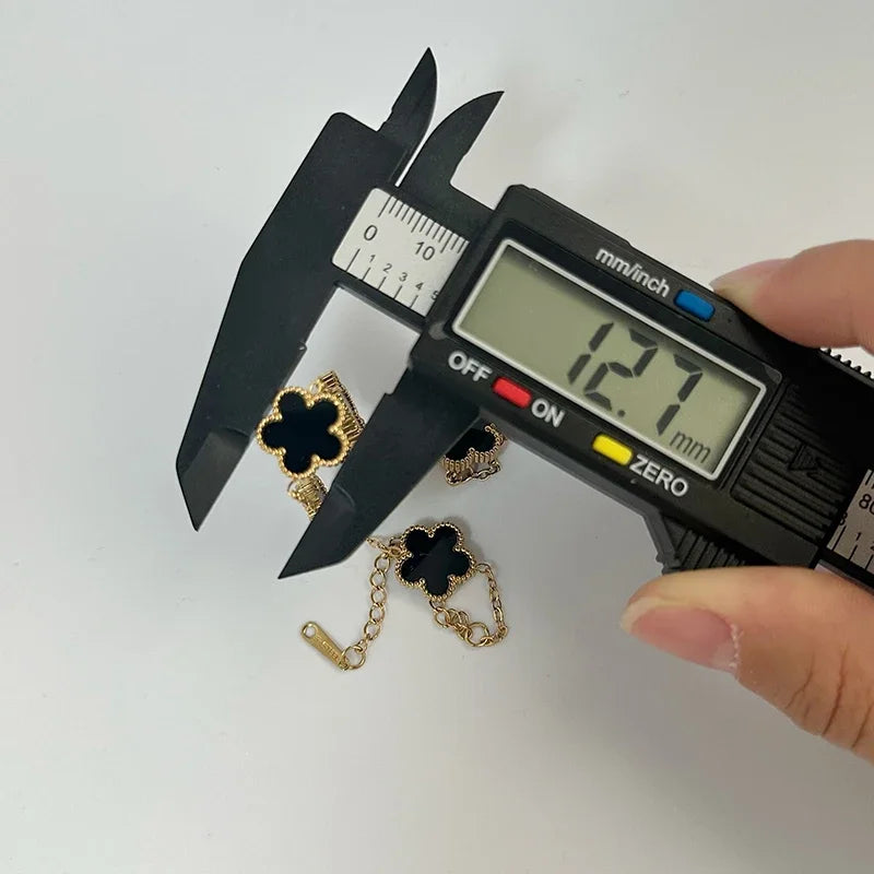 LUXUKISSKIDS Fashion Flower Necklace Earrings Set Jewelry Women Stainless Steel White Shell Clover Bracelet Jewelry Accessories